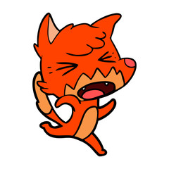 angry cartoon fox running