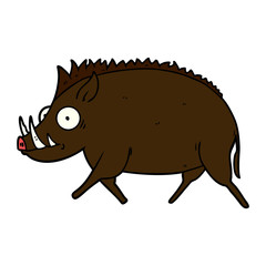 cartoon wild boar