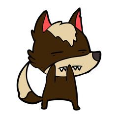 cartoon wolf showing teeth