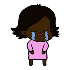 cartoon girl crying
