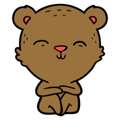 happy cartoon bear sitting