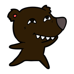 cartoon bear showing teeth