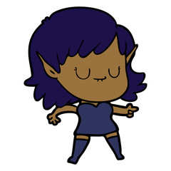 happy cartoon elf girl