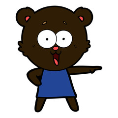 laughing pointing teddy bear cartoon