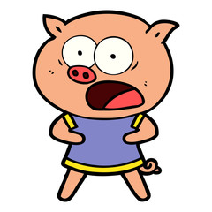 cartoon pig shouting