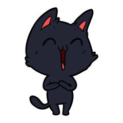happy cartoon cat