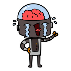 cartoon crying robot