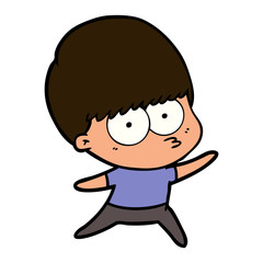 Obraz premium nervous cartoon boy