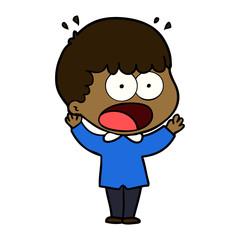 Obraz premium cartoon shocked man