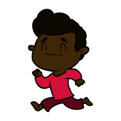 happy cartoon man exercising