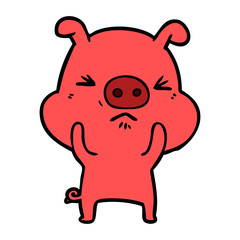 cartoon angry pig