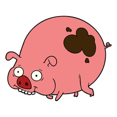 cartoon muddy pig