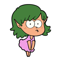 cartoon elf girl staring