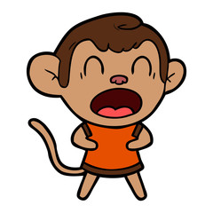 shouting cartoon monkey