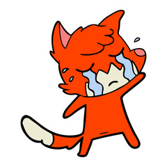 crying waving fox cartoon