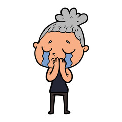 cartoon crying woman