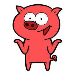 cartoon pig with no worries