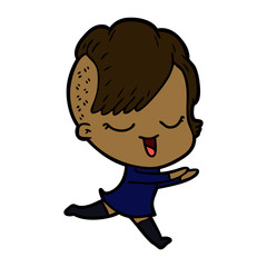 happy cartoon girl