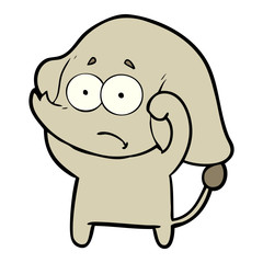 Obraz premium cartoon unsure elephant