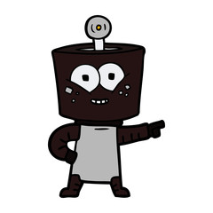 Naklejka premium happy cartoon robot pointing