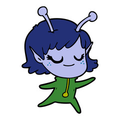 smiling alien girl cartoon