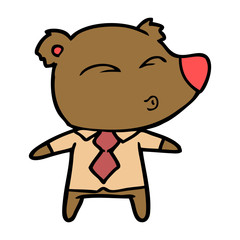 cartoon whistling bear boss