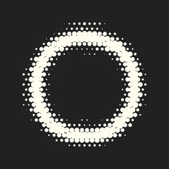 Vector monochrome circles halftone background. 