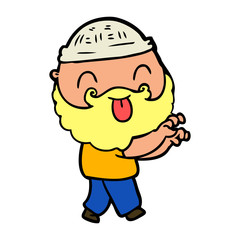Obraz premium man with beard sticking out tongue
