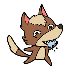 cartoon hungry wolf
