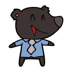 cartoon bear in shirt and tie