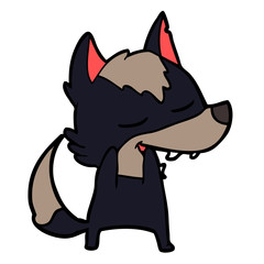 cartoon wolf laughing