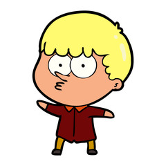 cartoon curious boy