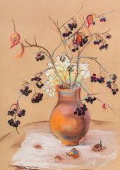 Bouquet in ceramic jug