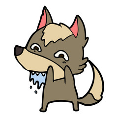 cartoon hungry wolf