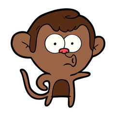 Fototapeta premium cartoon pointing monkey