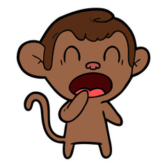 Fototapeta premium yawning cartoon monkey