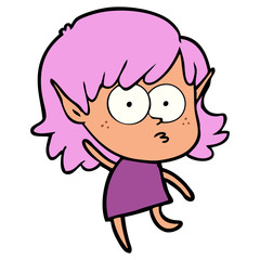 cartoon elf girl staring