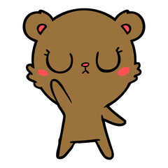 peaceful cartoon bear