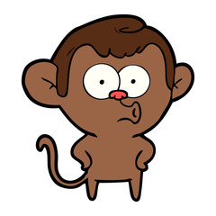 Obraz na płótnie Canvas cartoon surprised monkey