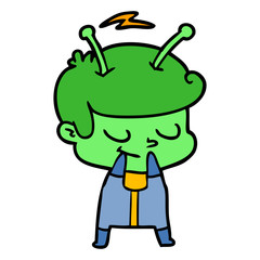 self conscious cartoon spaceman