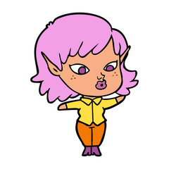 pretty cartoon elf girl