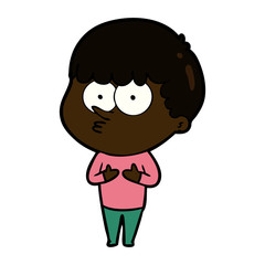 cartoon curious boy