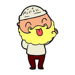 Obraz premium man with beard sticking out tongue
