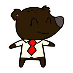 cartoon bear in shirt and tie