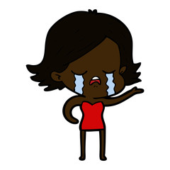 cartoon girl crying