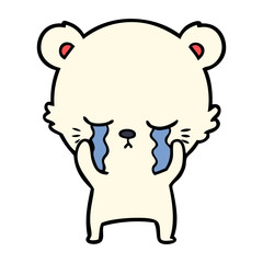 crying cartoon polar bear