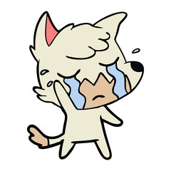 crying waving fox cartoon
