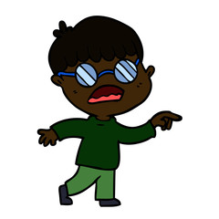 cartoon boy wearing spectacles