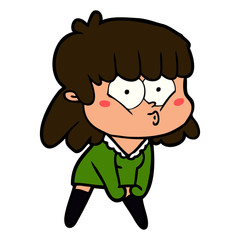 cartoon whistling girl