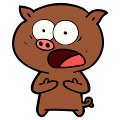 cartoon pig shouting